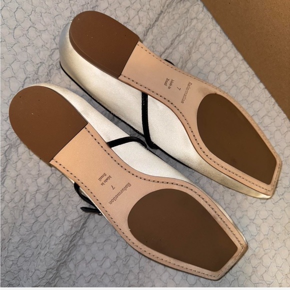 Reformation White and Black Flats with Square Toe - Picture 5 of 7